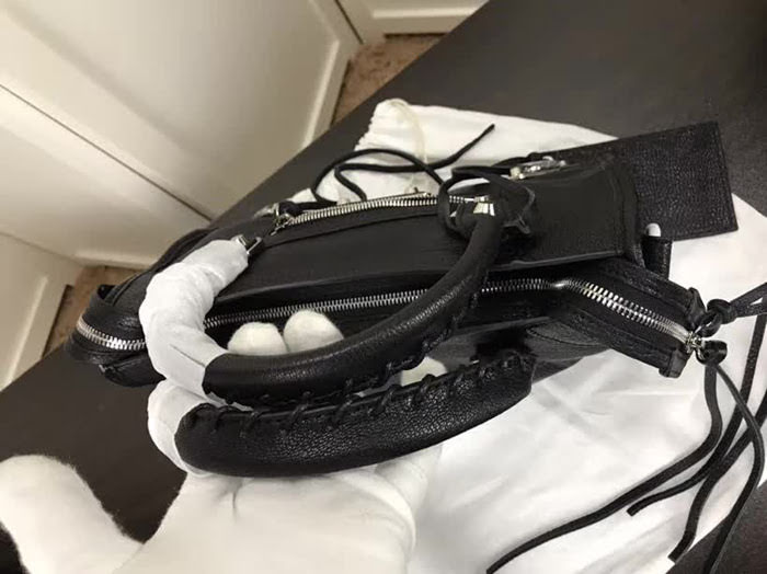 BALENCIAG巴黎世家 原單品質 經典機車 原版山羊皮銀邊 包邊五金款 手提肩背斜挎包  BL1413